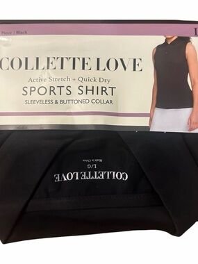 Collette Love Black Sports Shirt NWT L